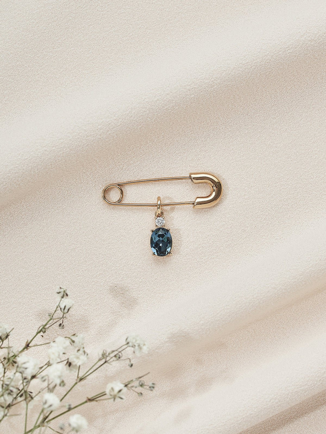 Olive & Piper Something Blue Wedding Pin - Oval