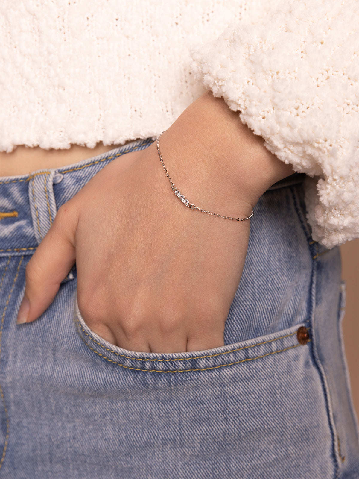 Girls 925 Sterling Silver Bracelet Women's Delicate Stick Chain | eBay