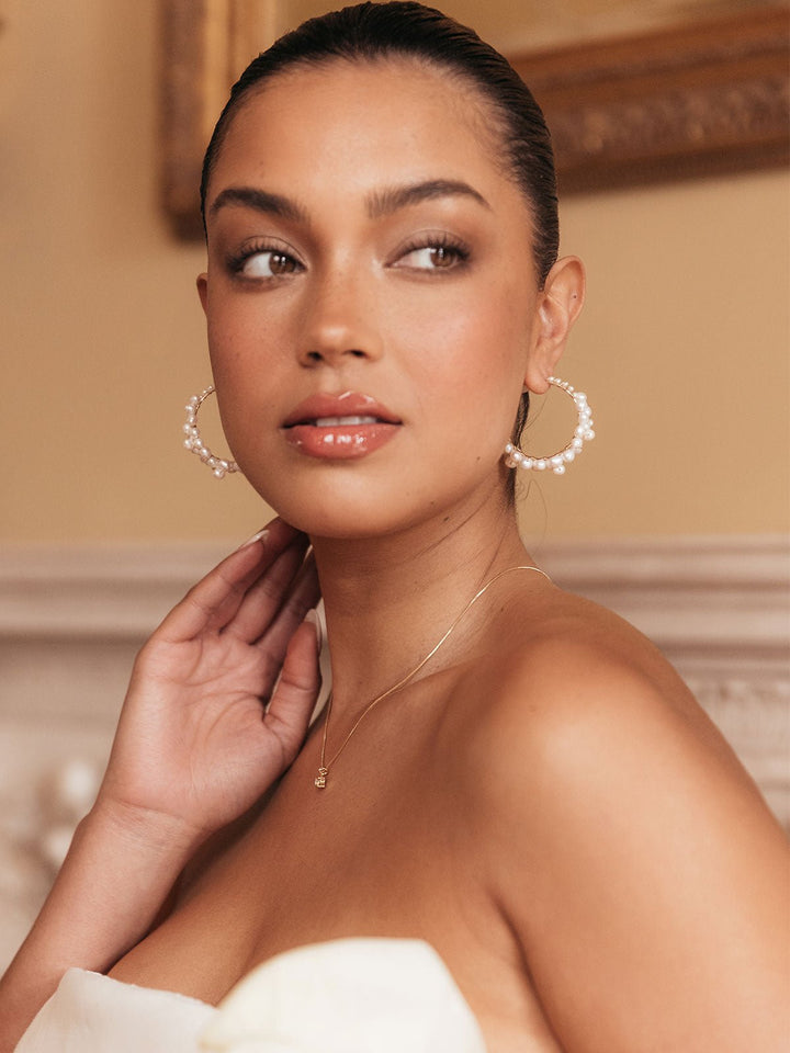 Olive & Piper Cruz Pearl Hoop Earrings