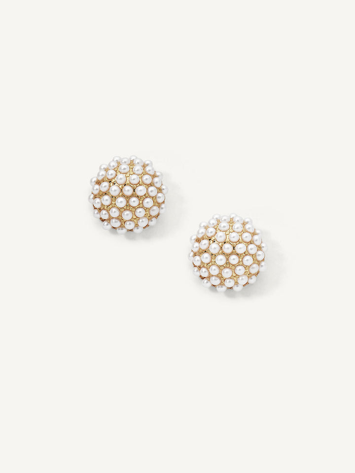 Olive & Piper Pearl Pave Stud Earrings