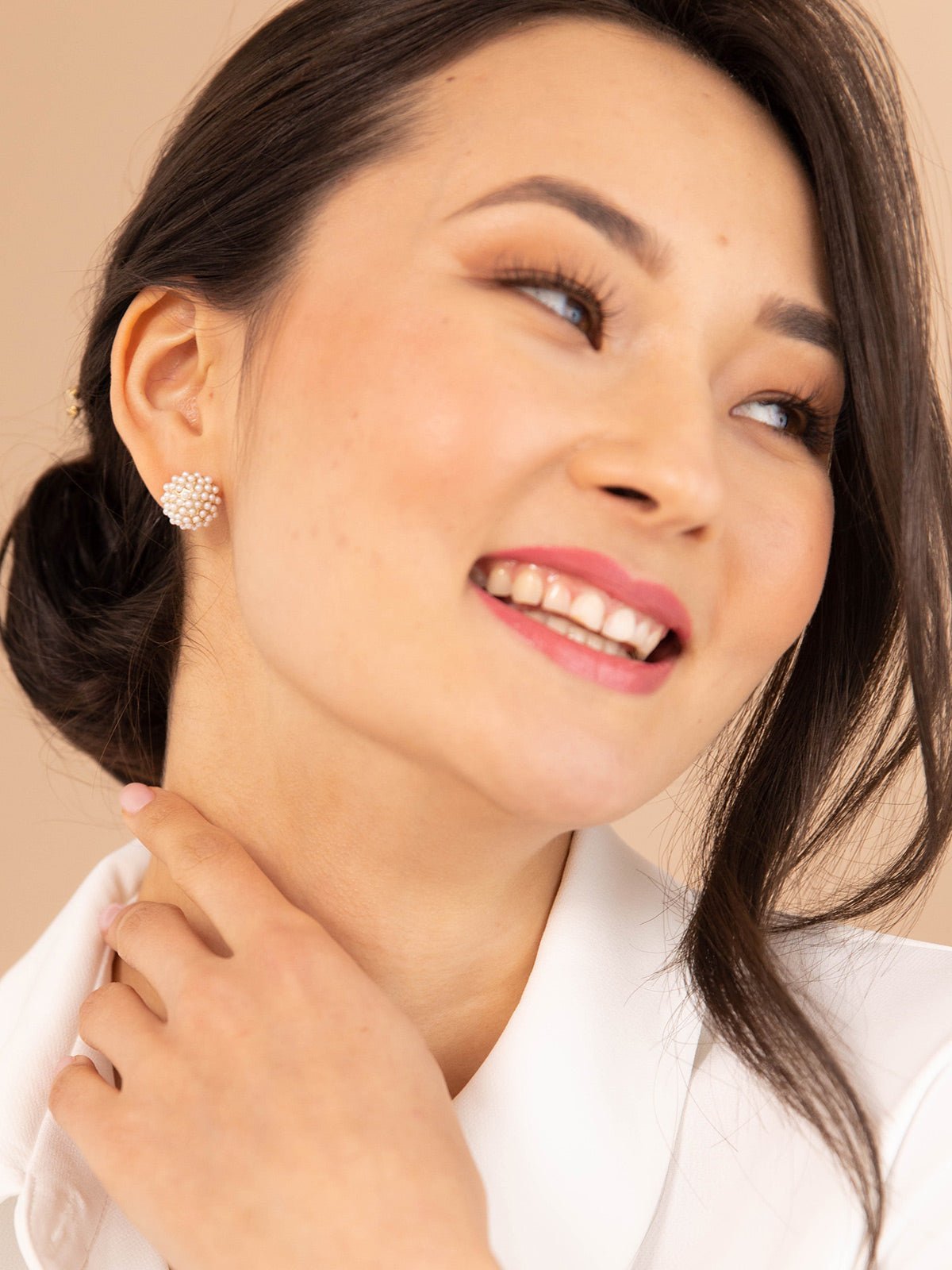 Pearl Pave Studs Clip Ons