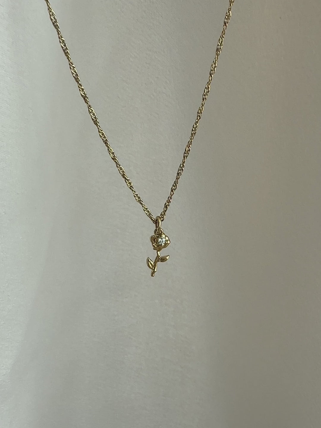 Olive & Piper June Rose Birthday flower Pendant Necklace